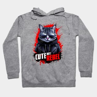 Adorable Badboy Cat - Cute But Rebel Hoodie